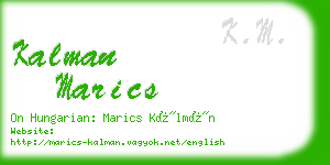 kalman marics business card